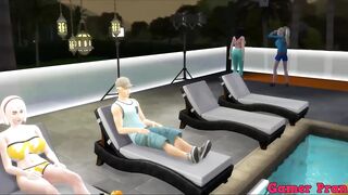 Boruto Cap four pool party ends into a irresistible group sex