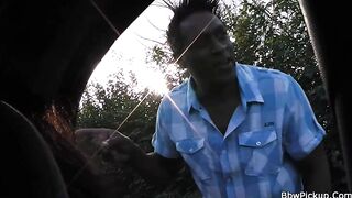 Bbw into red panties takes long ebony dick