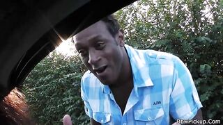 Bbw into red panties takes long ebony dick