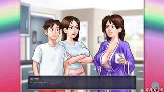 SUMMERTIME SAGA #07 • Big Boobed dark hair showing off her goods