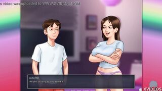 SUMMERTIME SAGA #07 • Big Boobed dark hair showing off her goods