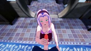 Sakura gets point of view nailed doggy style against the wall after swallowing
