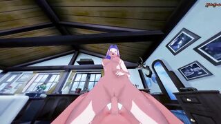 Sakura gets point of view nailed doggy style against the wall after swallowing