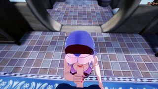 Sakura gets point of view nailed doggy style against the wall after swallowing