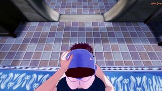 Sakura gets point of view nailed doggy style against the wall after swallowing
