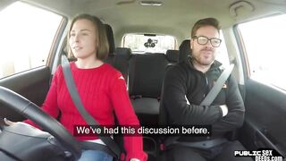 School Girl driver publicly creampied on backseat