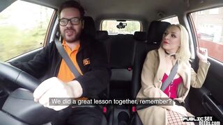 Huge butt scot publicly rides driving instructor