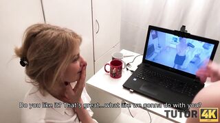 TUTOR4K. Man offered woman to got nude and do it