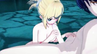 Kohaku give a beautiful head before letting him cum all