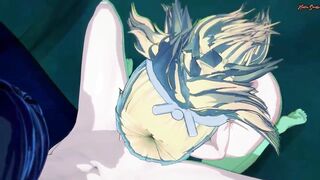 Kohaku give a beautiful head before letting him cum all