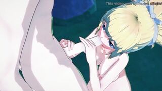 Kohaku give a beautiful head before letting him cum all