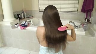 Cum on her hair