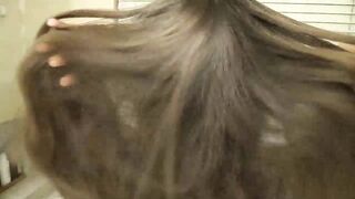 Cum on her hair