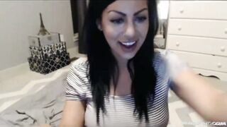 Big Titted babe having fun with her butt on a cam