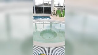 Adorable 19 Yo Amateur Expose inside Hotel Pool into Outdoor