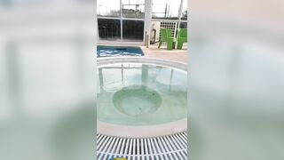 Adorable 19 Yo Amateur Expose inside Hotel Pool into Outdoor