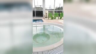 Adorable 19 Yo Amateur Expose inside Hotel Pool into Outdoor