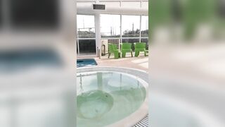 Adorable 19 Yo Amateur Expose inside Hotel Pool into Outdoor