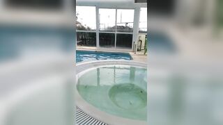 Adorable 19 Yo Amateur Expose inside Hotel Pool into Outdoor