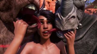 Maya has Gang Bang with three Long Dicks
