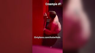 Amateur Wifey Gets three Creampies from Strangers at the Gloryhole - Sloppy