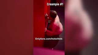 Amateur Wifey Gets three Creampies from Strangers at the Gloryhole - Sloppy