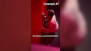 Amateur Wifey Gets three Creampies from Strangers at the Gloryhole - Sloppy
