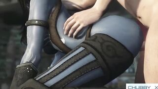 Blue Elf Teenie Fucks mature Cock