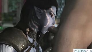 Blue Elf Teenie Fucks mature Cock