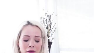 Tiny blonde Elsa Jean rides a huge ebony dick