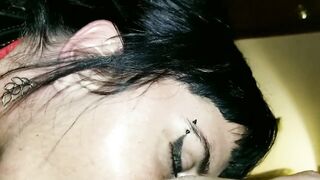 Cock Blowing Off Bound Skank Fiance Takes Big Load