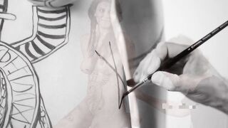 BARELY LEGAL CAMGIRL BODY PAINTING AT ITS BEST
