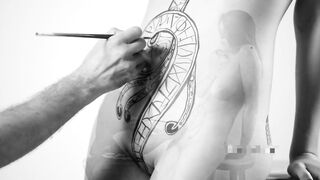 BARELY LEGAL CAMGIRL BODY PAINTING AT ITS BEST