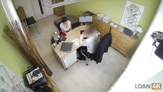 LOAN4K. Dirty sex on the desk in loan office for