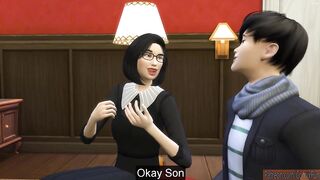 Son Fucks Sleeping Korean Milf | Asian Milf Shares The Same Bed
