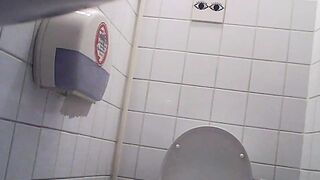 only adult twat with mouth peeing inside the public mall toiletstall, spycam