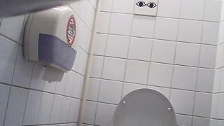 only adult twat with mouth peeing inside the public mall toiletstall, spycam