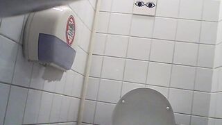 only adult twat with mouth peeing inside the public mall toiletstall, spycam
