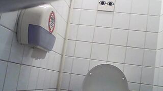 only adult twat with mouth peeing inside the public mall toiletstall, spycam