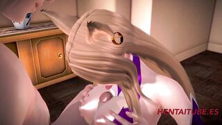 League Of Legend Anime 3D - Ahri handjobs, boobjob, bj