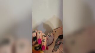 BBW Smoking into Bath Tub