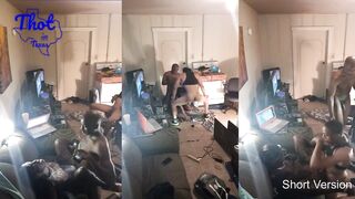 two African Men Tag Team Camgirl cougar Hoe Spitroast Train Movie Shoot