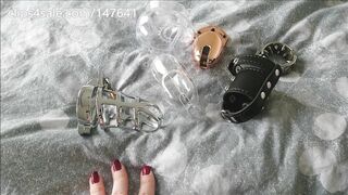 See my Penis Cage Collection for Chastity Feet Cuckold (Spiked Etc. Enjoy