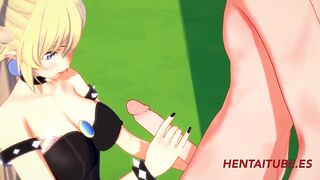 Mario Bross Cartoon 3D Bowsette jerkoff & Head multi orgasm