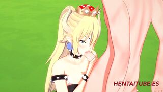 Mario Bross Cartoon 3D Bowsette jerkoff & Head multi orgasm