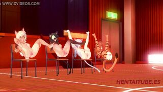 Furry Yiff Cartoon 3D- Sex Party Furry. four Furry Girls with