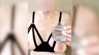 Dominate mature Man uses HotWife Bareback Spanks and Writes on her Body