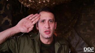 Babe soldier domination inside the bunker