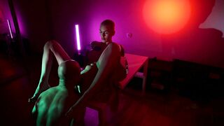 Super Sexy Shaved women Blows and Bites Dick