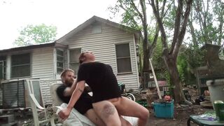 Rides my Long Cock outdoor till i Cum in her